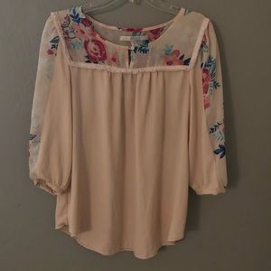 Lauren Conrad pink floral top